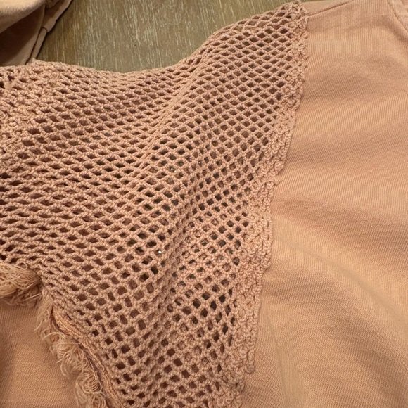 easel Peach Mesh-Sleeve Hoodie - Picture 2 of 7